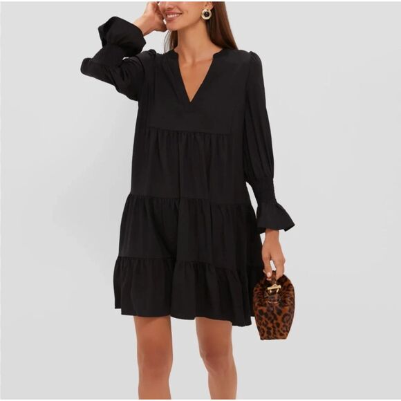 Tuckernuck Dresses & Skirts - Tuckernuck Pomander Place Crepe Kenzo Mini Dress Long Sleeve Tiered Sz S